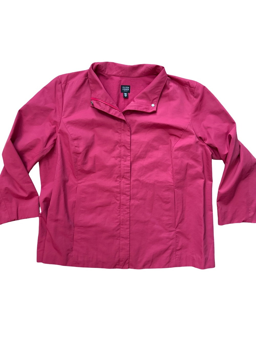 EILEEN‎ FISHER Woman Pink Zip Up Jacket Size 2X Italian Fabric Basic Casual